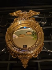 Chinese/Tibetan-Style Circular Convex Mirror with Ornate Ceramic/Stoneware Frame — listing 3