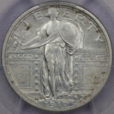 Standing Liberty Silver Quarter, Type 2 (1917-1930), Date Partially Worn Date readable — listing 3
