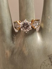Vintage Lindberg 14K HGE Gold Electroplate Ring with Red Garnet-Colored Stone, Size 6 — listing 2