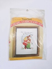 Pauline Denham Completed Crewel Embroidery Blue Floral Panel #6016 — listing 4