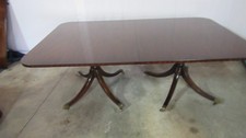 Double Pedestal Queen Anne Style Extension Dining Table with Pad Feet — listing 4