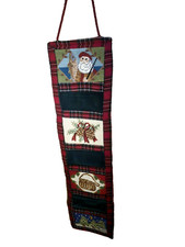 Vintage Christmas Santa & Presents Woven Cotton Tapestry Throw Blanket with Fringe — listing 6