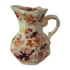 Mason's Patent Ironstone Brown Transferware Pitcher, 8 inch