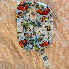 Vera Bradley Quilted Zip Cosmetic Make-up Bag in Ribbons Floral Print