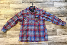 Vintage Pendleton Wool Board Shirt in Red & Blue Plaid — listing 2