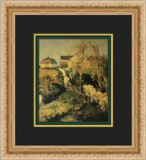 "The Farm Road" Hand-Colored Etching by Hamilton Hamilton, Framed 36" x 25"