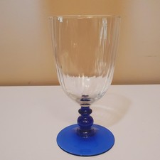 Set of 3 Blown Glass Stemmed Goblets with Colored Beaded Berry Stems — listing 2