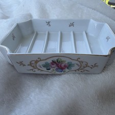 Vintage Hand-Painted Porcelain 4-Piece Vanity Dresser Set with Roses, Made in Japan — listing 3
