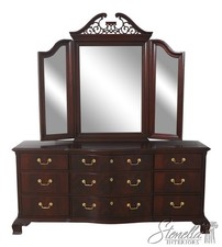 Chippendale Style Mahogany Triple Dresser with Broken-Arch Backsplash — listing 5