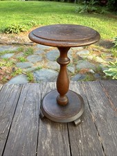 Vintage Two-Tier Oak Turned-Column Plant Stand / Fern Stand — listing 6