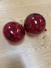 Vintage Ruby Red Bowl Wine Goblet with Clear Ball-Knop Stem — listing 3