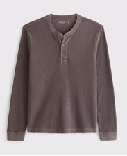 Abercrombie & Fitch Grey Ribbed Henley Long-Sleeve Top, Size XS — listing 3