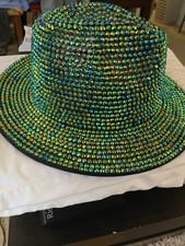 Las Vegas Rhinestone Bling Baseball Cap with Red/Green Stripe — listing 6