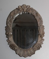 Vintage Oval Wall Mirror with Wooden Frame — listing 3