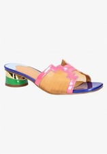 J. Renee Evangeline Strappy Patent Leather Heeled Sandals, Size 7N, Black