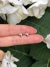 Vintage Puffed Heart Dangle Earrings with Etched Floral Scroll Design 925 or Sterling stamped — listing 5