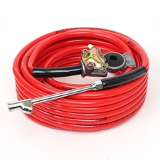 Blue Rubber Air Hose with Brass Quick-Connect Coupler and Tire Chuck (300 PSI)