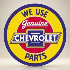 Genuine Chevrolet Parts Round Metal Advertising Sign (Reproduction) — listing 2