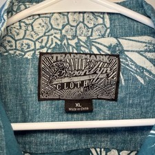Brooklyn Cloth Mfg Co Blue Pineapple Print Camp Collar Shirt, Size S — listing 2