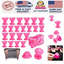 Silicone Magic Hair Rollers Heatless Curlers Lot (Pink, ~20+ pieces) — listing 4