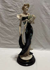 Giuseppe Armani Florence Capodimonte-Style Lady Figurine with Applied Flowers on Wood Base — listing 6
