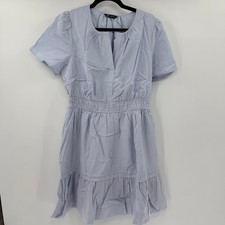 Pretty Garden Pink Smocked Puff Sleeve Tiered Midi Dress, Size Large — listing 4