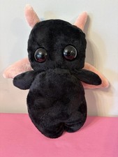 Handmade Black Dragon Plush with White-Tipped Ears and Large Eyes — listing 4