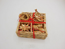 Handwoven Coiled Straw Star-Shaped Basket with Raffia Floral Decoration — listing 5