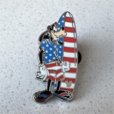 Disney Trading Pin - Surfboard with Moon, Stars & Hidden Mickey (Blue/Red Fish Tail) — listing 3