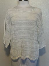 Chico's Metallic Silver Textured Knit Sweater Top — listing 6