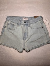 PacSun Hayden Blue High-Waisted Distressed Denim Cutoff Shorts, Size 26 — listing 4