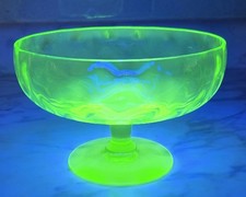 Green Depression Glass Footed Pitcher, Floral 'Cameo/Ballerina' Style Pattern — listing 6