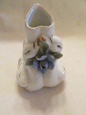 Art Nouveau Style Silver-Tone Swan Bud Vase with Sculptural Neck Handle — listing 2
