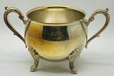 Leonard Silver Plate Footed Sugar Bowl with Scroll Handle — listing 5
