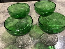 1940s Anchor Hocking Forest Green Boopie Cocktail Glass with Berwick Bubble Foot