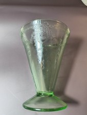 Green Uranium Depression Glass Creamer, Cameo/Ballerina Pattern, 3.5" — listing 2