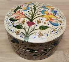 Vintage Kashmir Hand-Painted Lacquered Paper Mache Trinket Box — listing 4