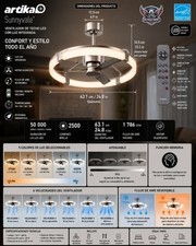Artika Sunnyvale 28 in LED Ceiling Fan with Remote, Black — listing 2