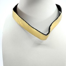 Boho Statement Collar Necklace with Black Leather, Wire-Wrapped Bars & Antiqued Silver-Tone Hardware — listing 4