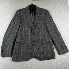 Hugo Boss Men's Gray Plaid Two-Button Sport Coat Blazer — listing 4