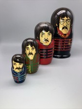 Beatles Hand-Painted Russian Matryoshka Nesting Doll Set of 5 (Lennon, McCartney, Harrison, Starr, Guitar) — listing 5