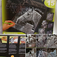 Royal Langnickel Engraving Art Picture Kit, Mini 5x8 inch (Set of 3 - Dolphin Holographic, Tiger Copper, Panda) — listing 3