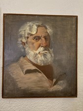 Oil Portrait of Bearded Elderly Man in Gilt Frame, Signed — listing 3