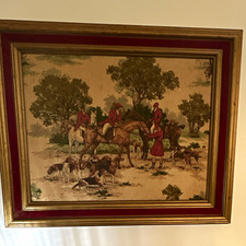 Framed Reproduction Print of a Pastoral River Landscape with Angler