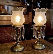 Vintage Brass Table Lamp with Clear Glass Chimney and Urn-Form Base — listing 2
