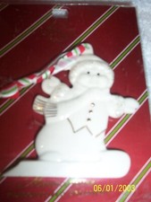 Lenox 2007 Merrily Yours Snowman Personalized Ornament, Ivory Porcelain with Gold Accents — listing 5