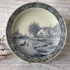 Antique Dutch Scene Hand-Painted Art Pottery Vase with Kissing Dutch Children and Windmill Motif — listing 4