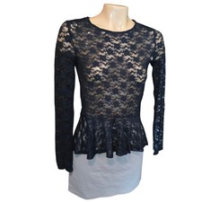 H&M Divided Black Faux Suede Lace-Up Grommet Skirt, EUR 40 / US 10 — listing 2