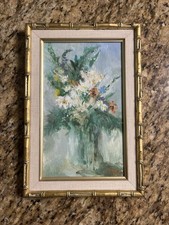 Original Oil Painting Two Figures Fishing in Boat 'Peace Like a River' Isaiah 48:18 — listing 5