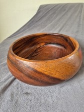 Pair of Vintage Turned Teak Wood Bowls / Dishes — listing 3